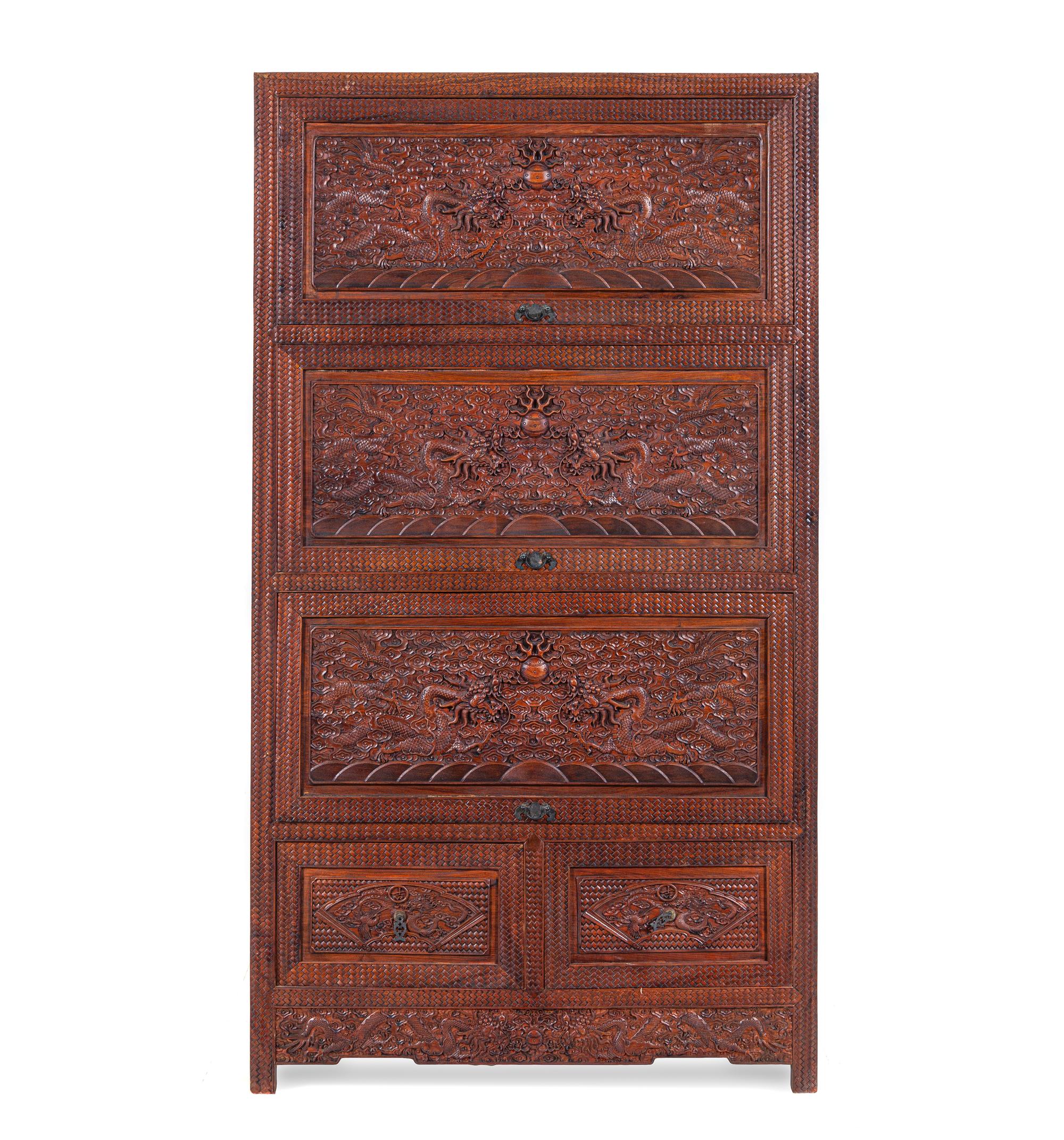 A Carved Huanghuali 'Dragon' Cabinet