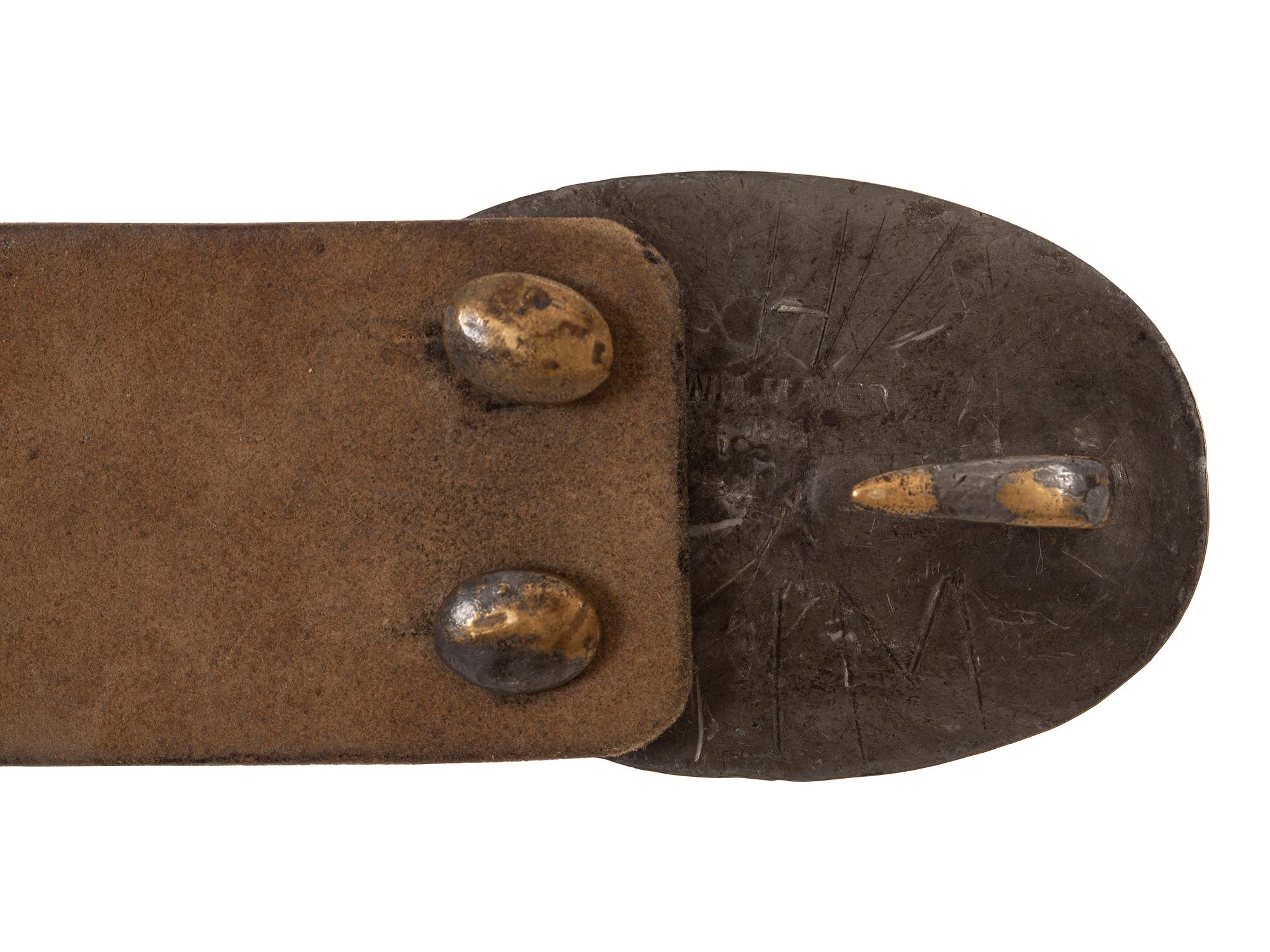 [CIVIL WAR]. Fragment of belt with Model 1839 "US" plate, identified to 2nd Maryland Infantry Regiment.