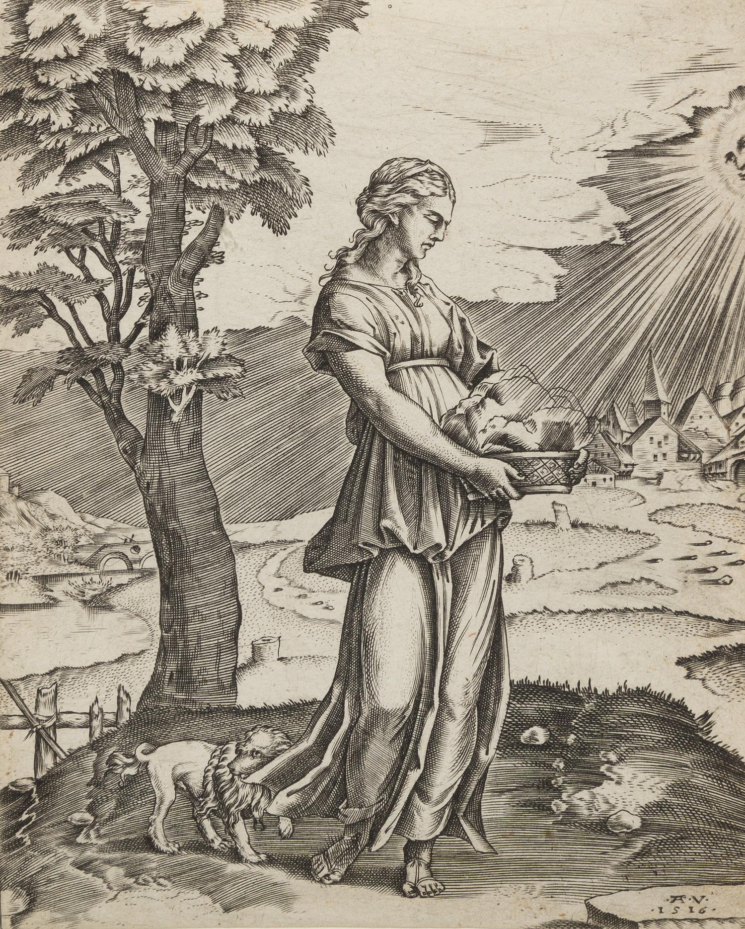 Agostino Veneziano, (Italian, c.1490-1540), The Cumaean Sibyl, 1516