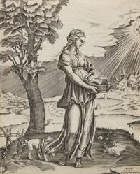 Agostino Veneziano, (Italian, c.1490-1540), The Cumaean Sibyl, 1516