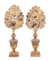 A Pair of Italian Giltwood Altar Decorations