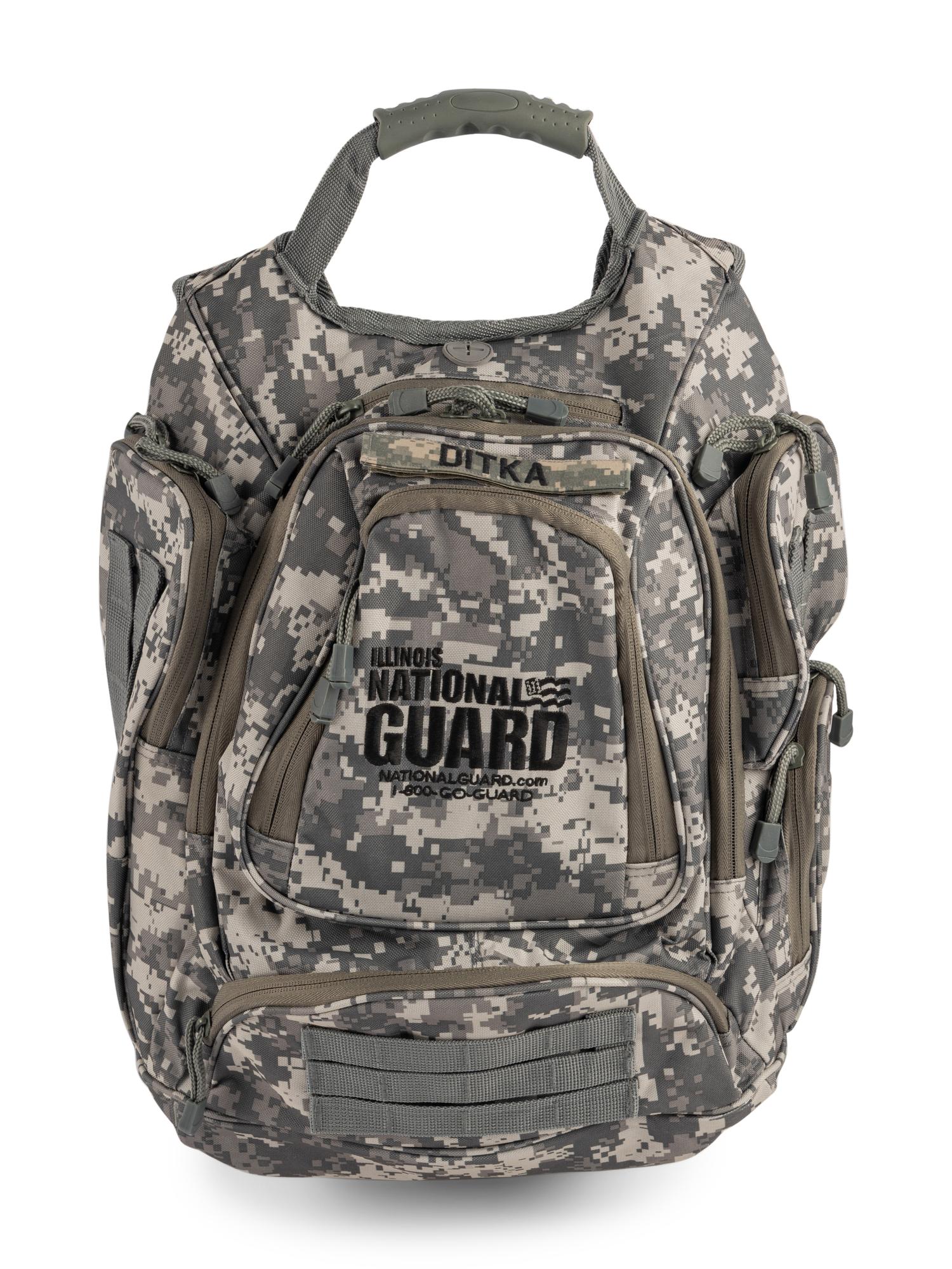 Mike Ditka's Personally Owned National Guard Backpack with Ditka Nameplate