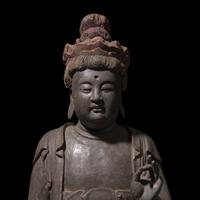 A Japanese Wood Figure of Kannon, Edo Period
