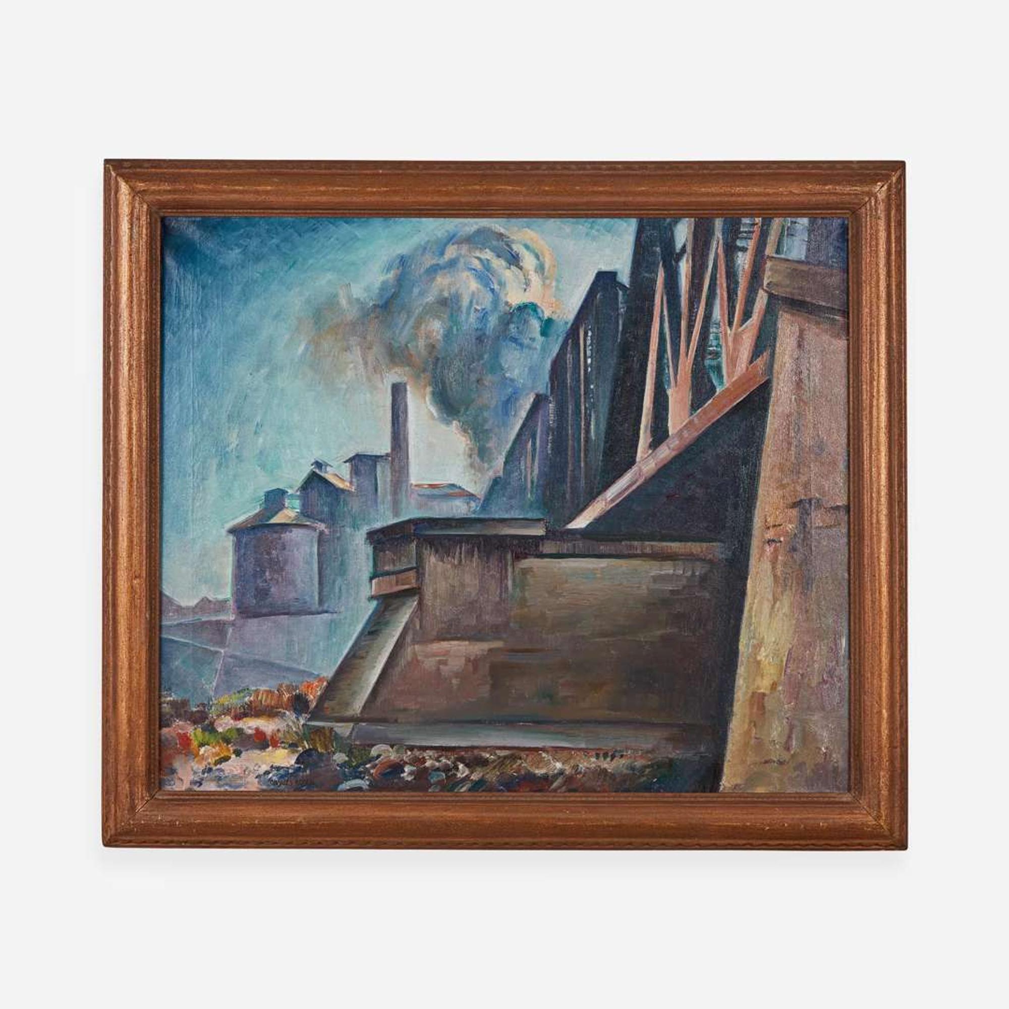 Charles Rosen (American, 1878–1950) Railroad Bridge (Columbus, Ohio)