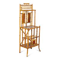An English Bamboo and Lacquer Etagere
