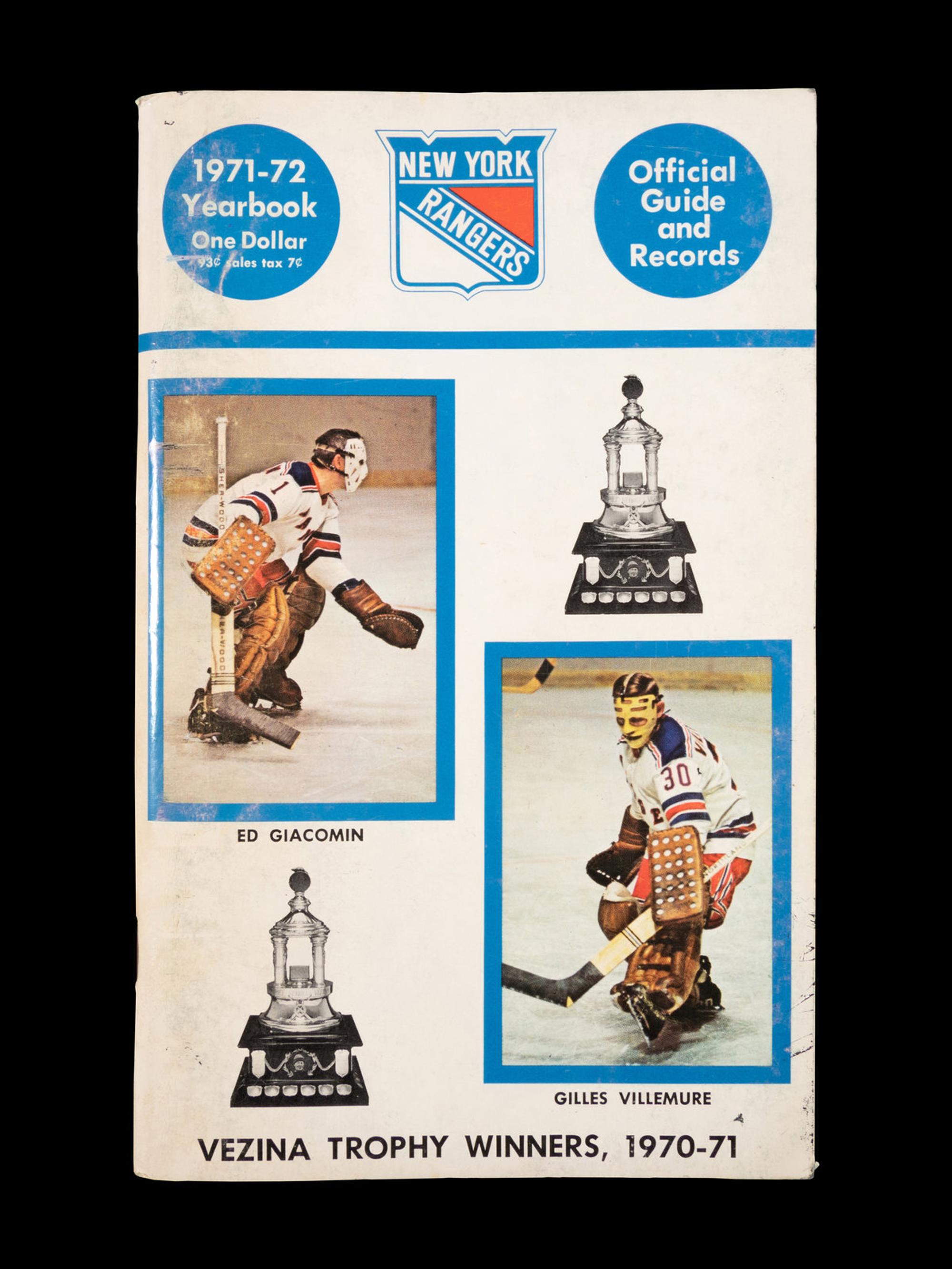 A Group of 16 1960s - 1980s New York Rangers Blue Book Media Guides,