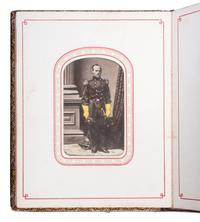 Patriotic album containing 24 engraved CDVs of Union generals. New York: Leavitt & Allen, 1862.