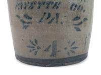 A Pennsylvania Cobalt-Stenciled Four-Gallon Stoneware Crock