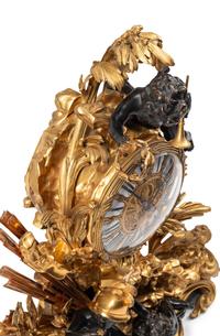 A French Gilt and Patinated Bronze Pendule à la Gloire du Roi