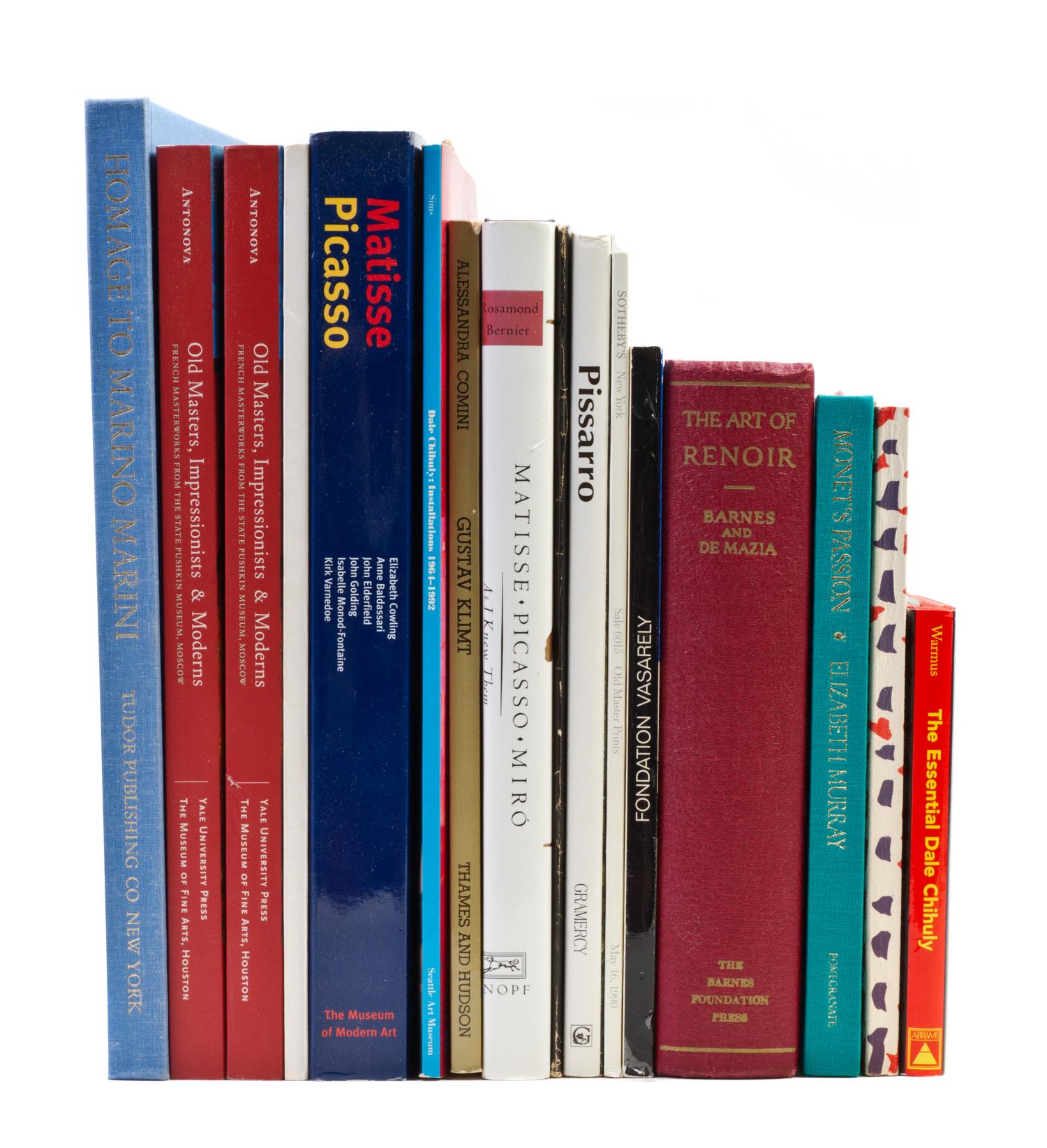 (ART) A group of 16 art books and auction catalogues, in one box.