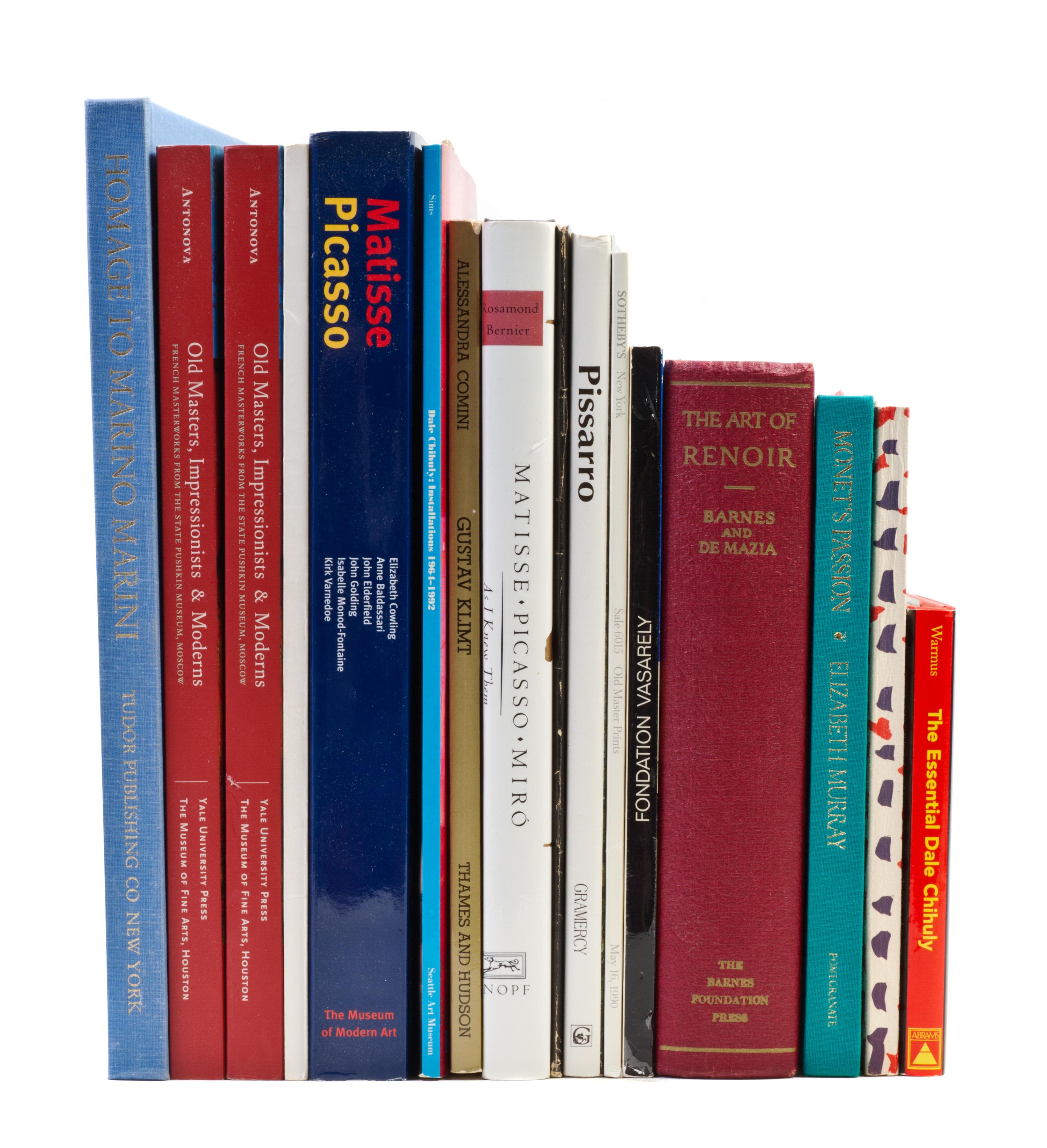 (ART) A group of 16 art books and auction catalogues, in one box.