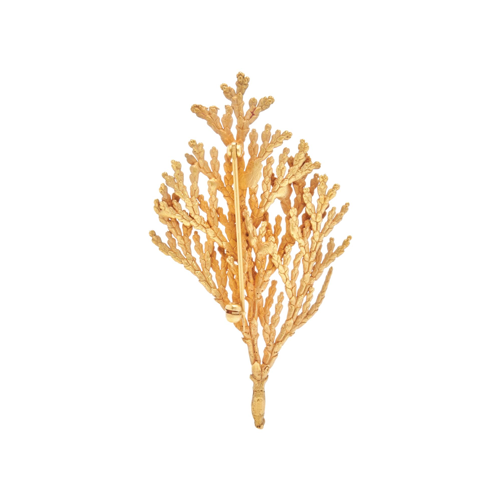 YELLOW GOLD BRANCH BROOCH