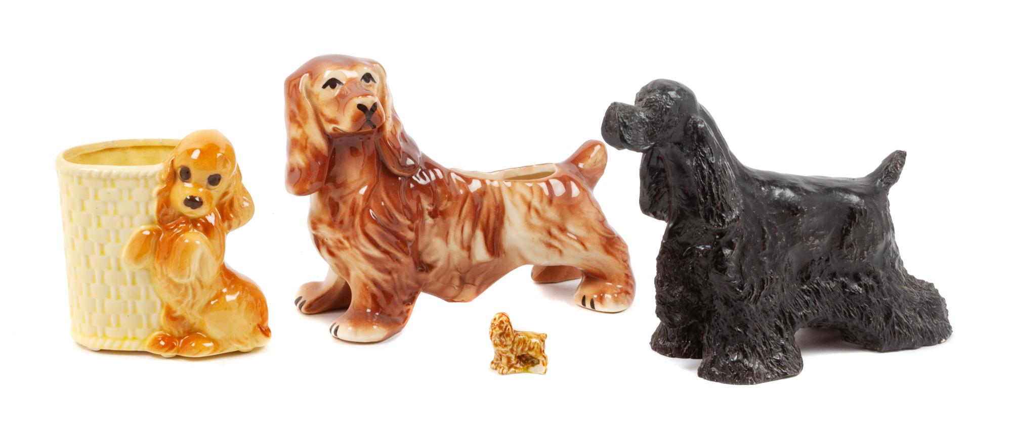 A Group of Four Cocker Spaniels Width of widest 9 inches.