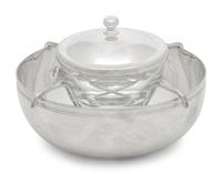 A Christofle Silver-Plate and Glass Caviar Server