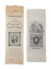 [POLITICS] --[CLAY, Henry (1777-1852)]. A group of 2 silk ribbons promoting Henry Clay, comprising: