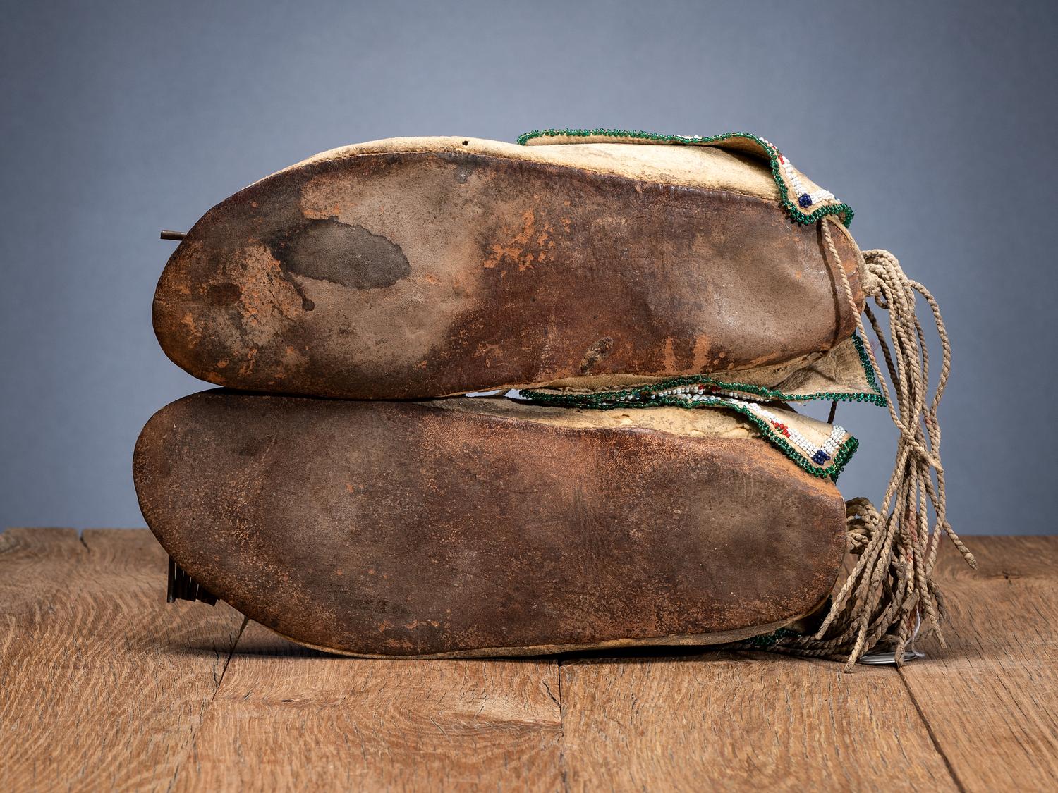 Comanche Beaded Hide Moccasins