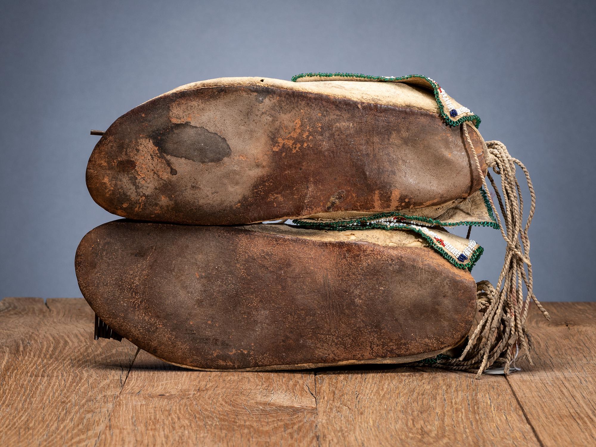 Comanche Beaded Hide Moccasins