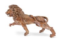 A Pair of English Limed Oak Models of Lions
