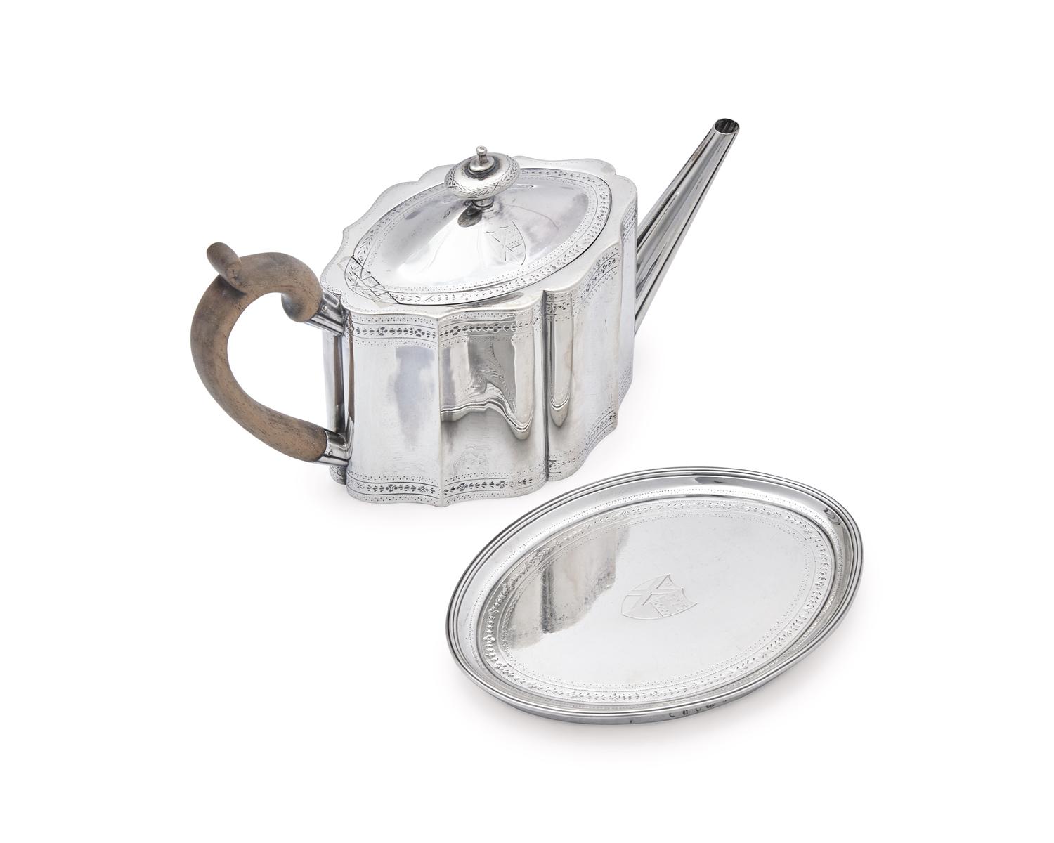 A George III Four-Piece Sterling Silver Tea Service