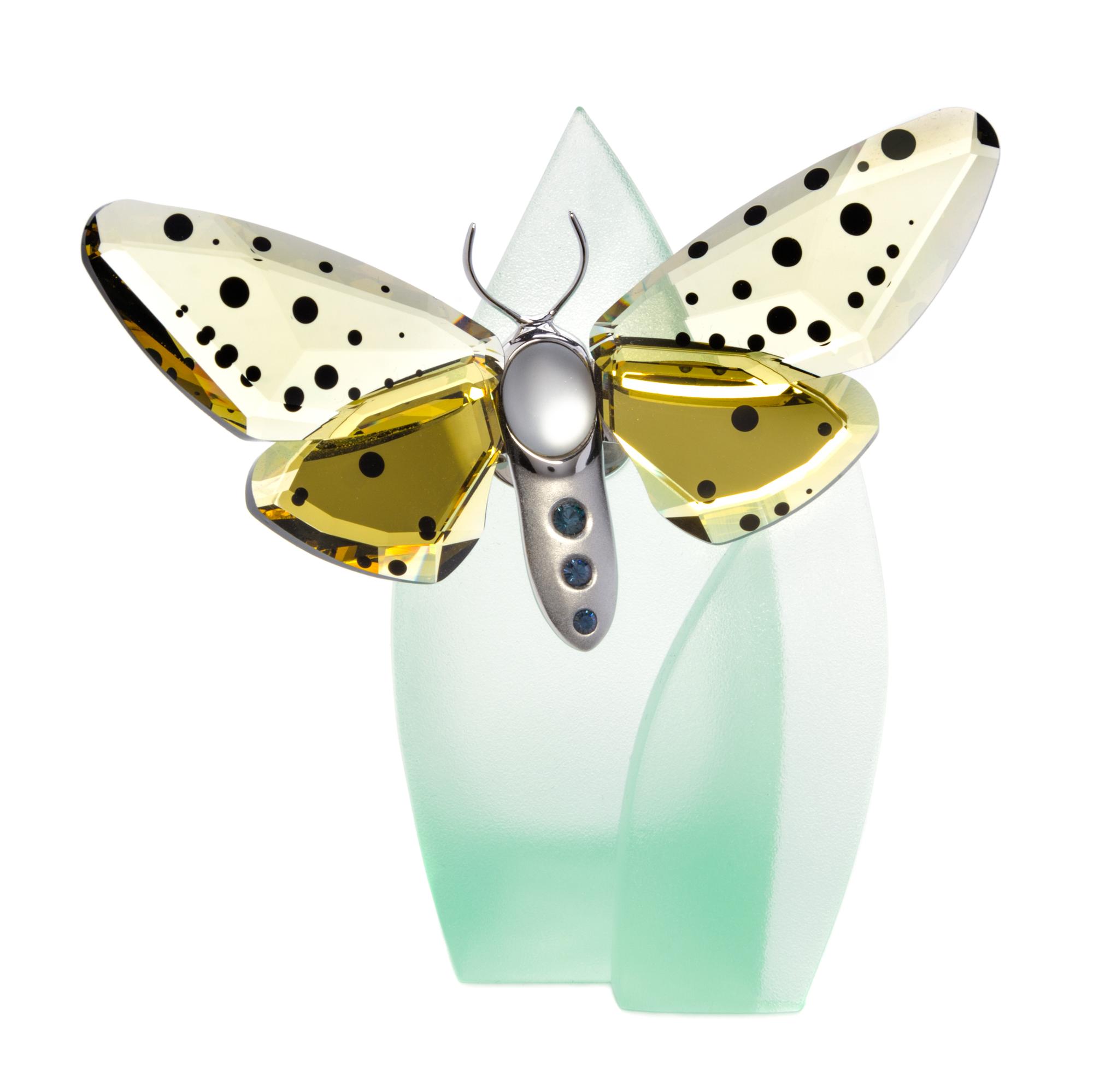 A Swarovski Model of a Butterfly Width 3 3/4 inches.