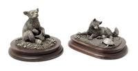 Two Pewter Animal Figures Height of tallest overall 5 1/8 inches. — R. K. DAVIS