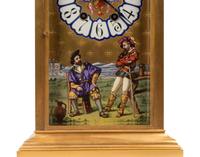 A French Porcelain Inset Gilt Metal Mantel Clock