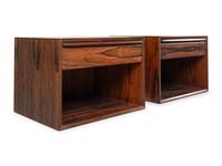 A Pair of Westnofa Wall Mount Rosewood Nightstands