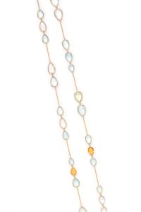 YELLOW GOLD AND MULTIGEM NECKLACE