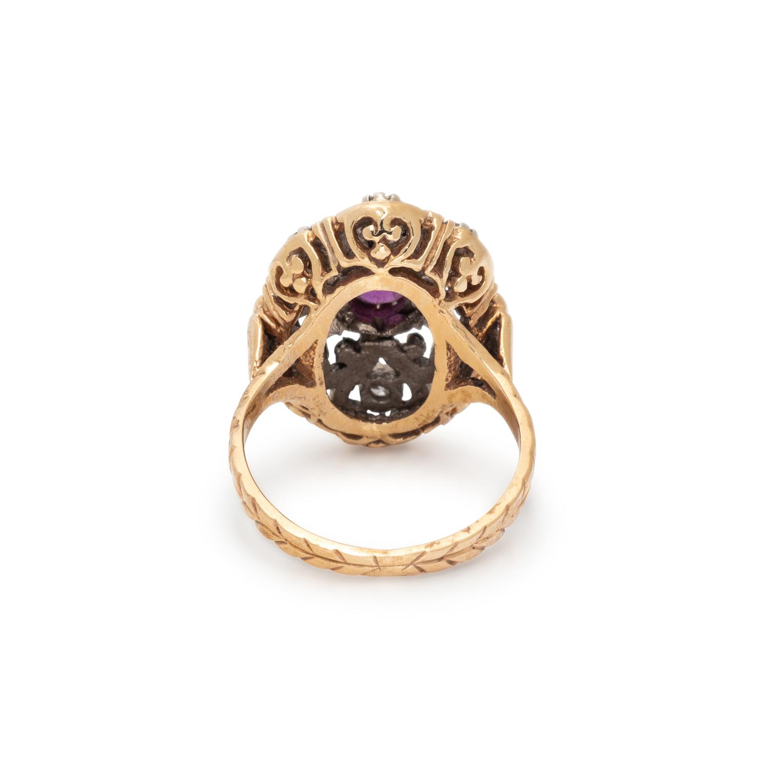 BICOLOR GOLD, RUBY, AND DIAMOND RING
