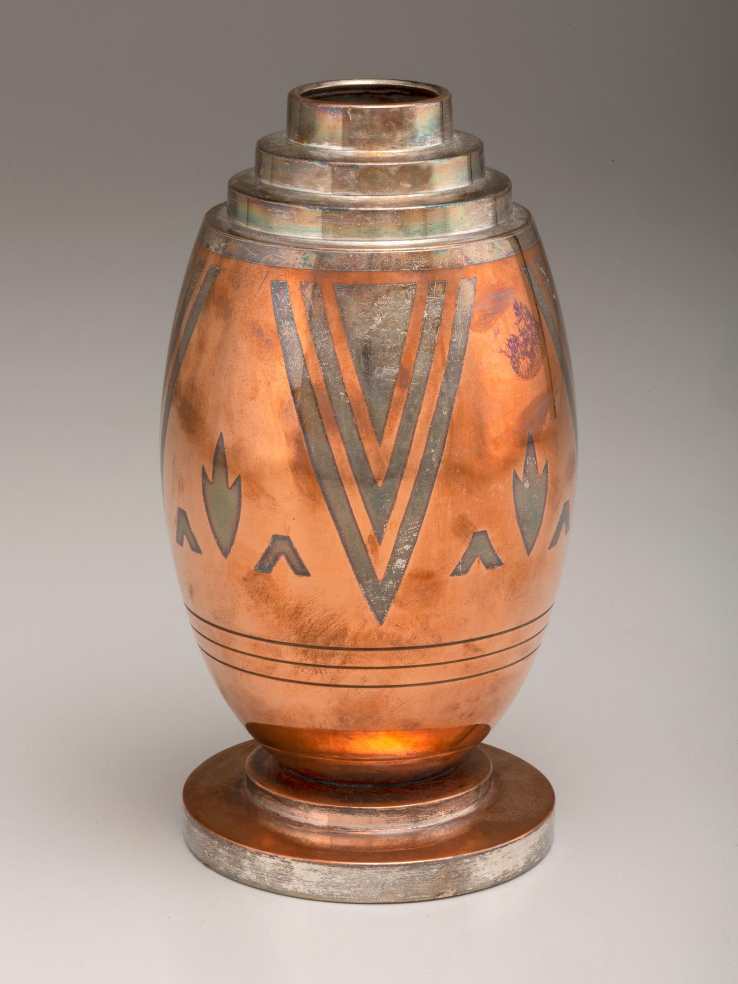 Mixed Metal Art Deco Vase