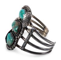 Navajo Silver and Turquoise Cuff Bracelet