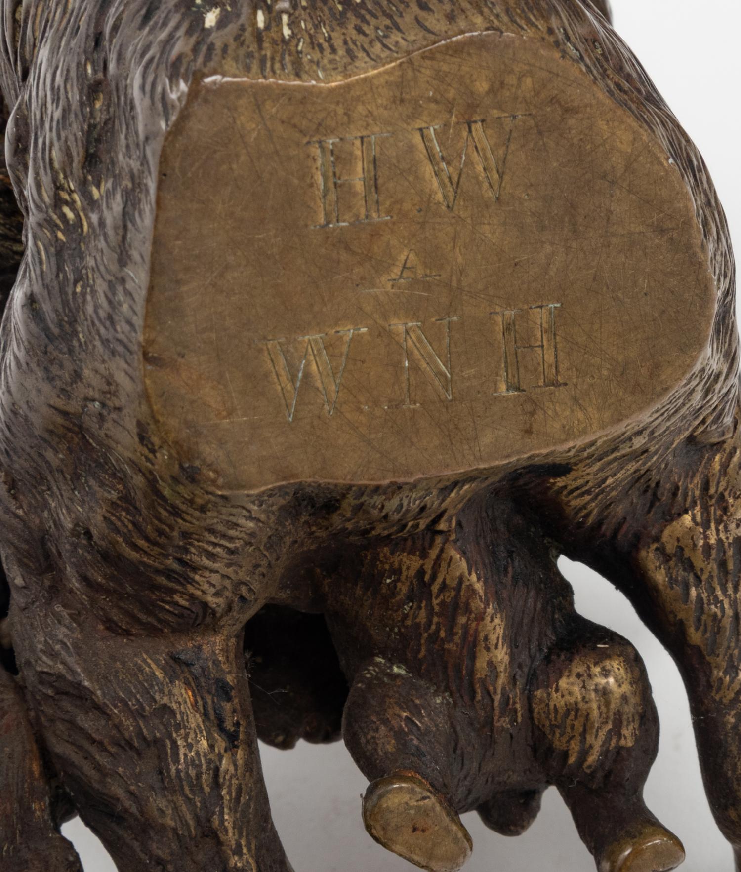 A French Cast Bronze Bear-Form Encrier
