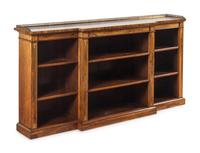 A Regency Indian Rosewood and Fruitwood Marquetry Breakfront Bookcase