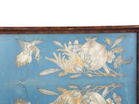 A Chinese Tea Tray Inset with Gold and Silver Silk Embroidery — 20TH CENTURY