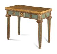 An Italian Painted and Parcel Gilt Console Table