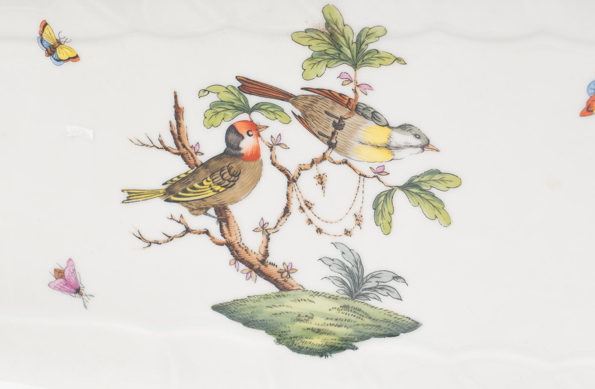 Three Herend Rothschild Bird Porcelain Platters