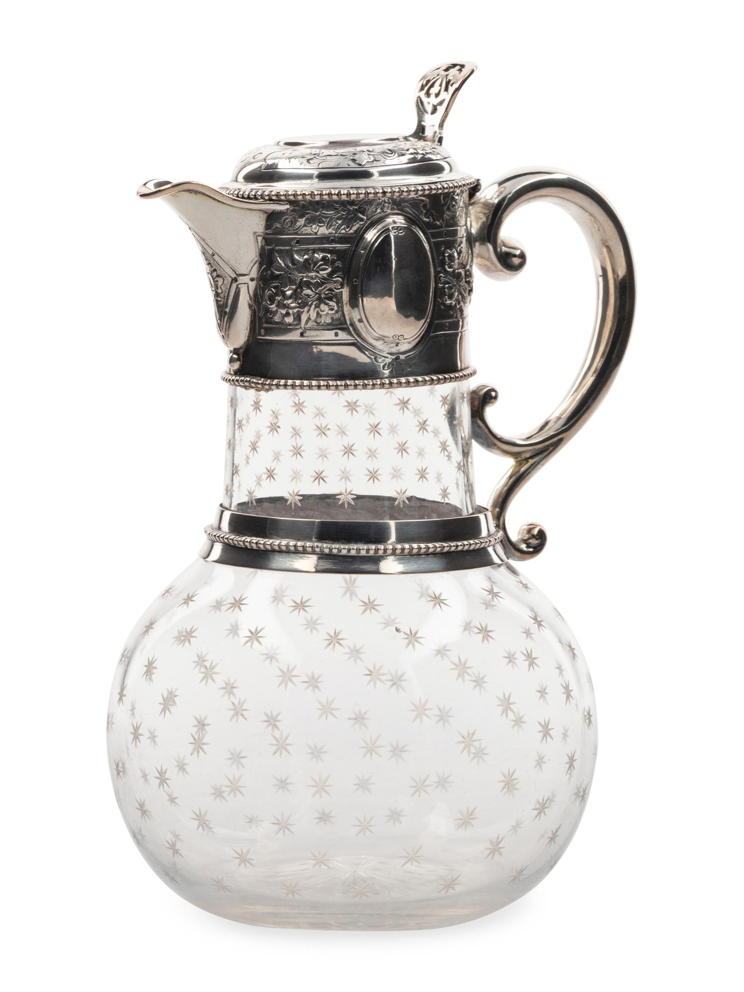 A Victorian Silver Mounted Cut Glass Claret Jug