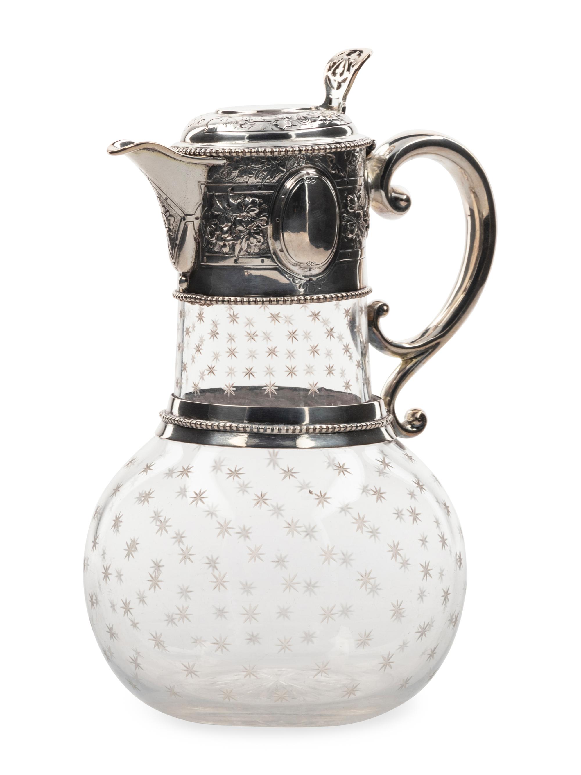 A Victorian Silver Mounted Cut Glass Claret Jug