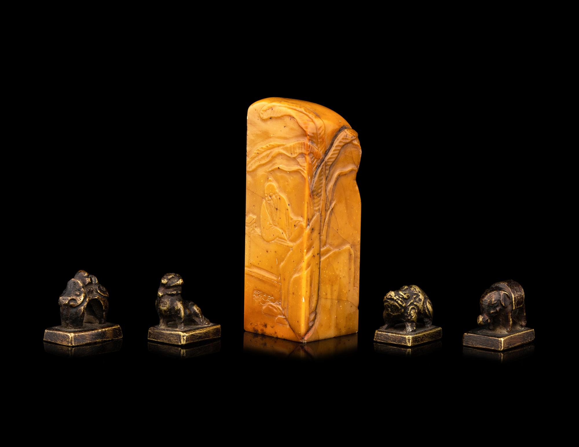 Five Bronze and Soapstone Seals