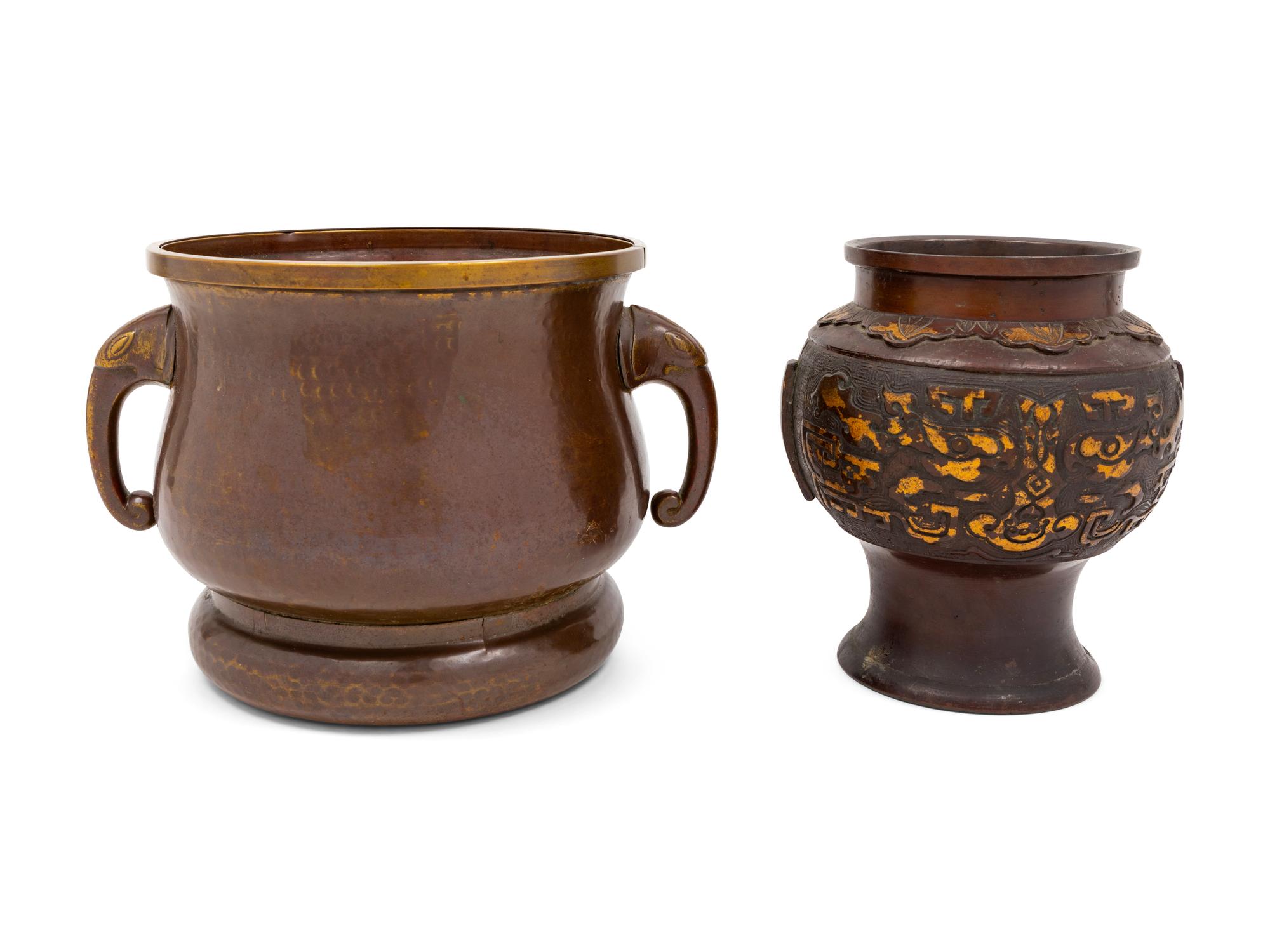 Two Chinese Bronze Censers