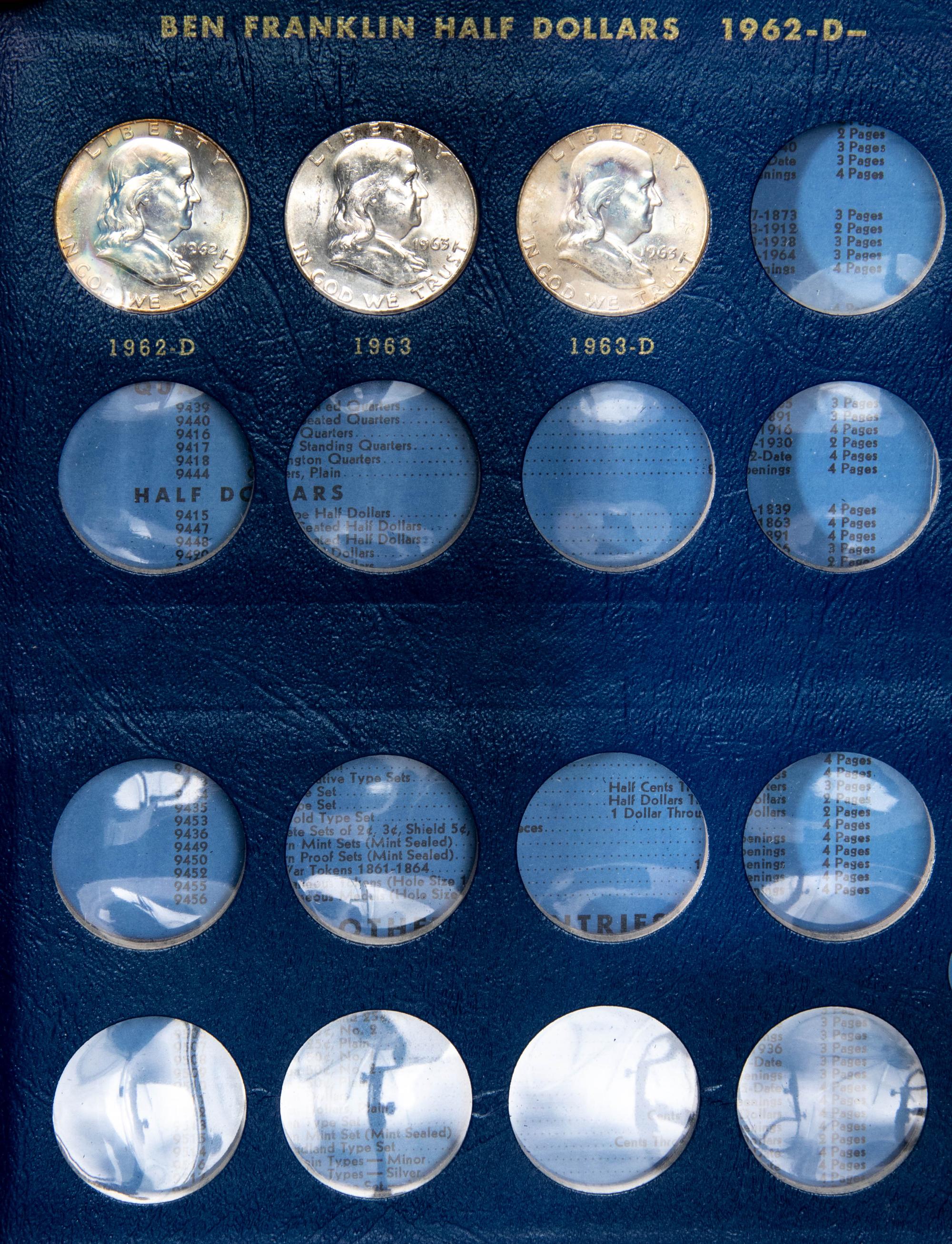 A Collection of Thirty-Five Benjamin Franklin 50c Coins
