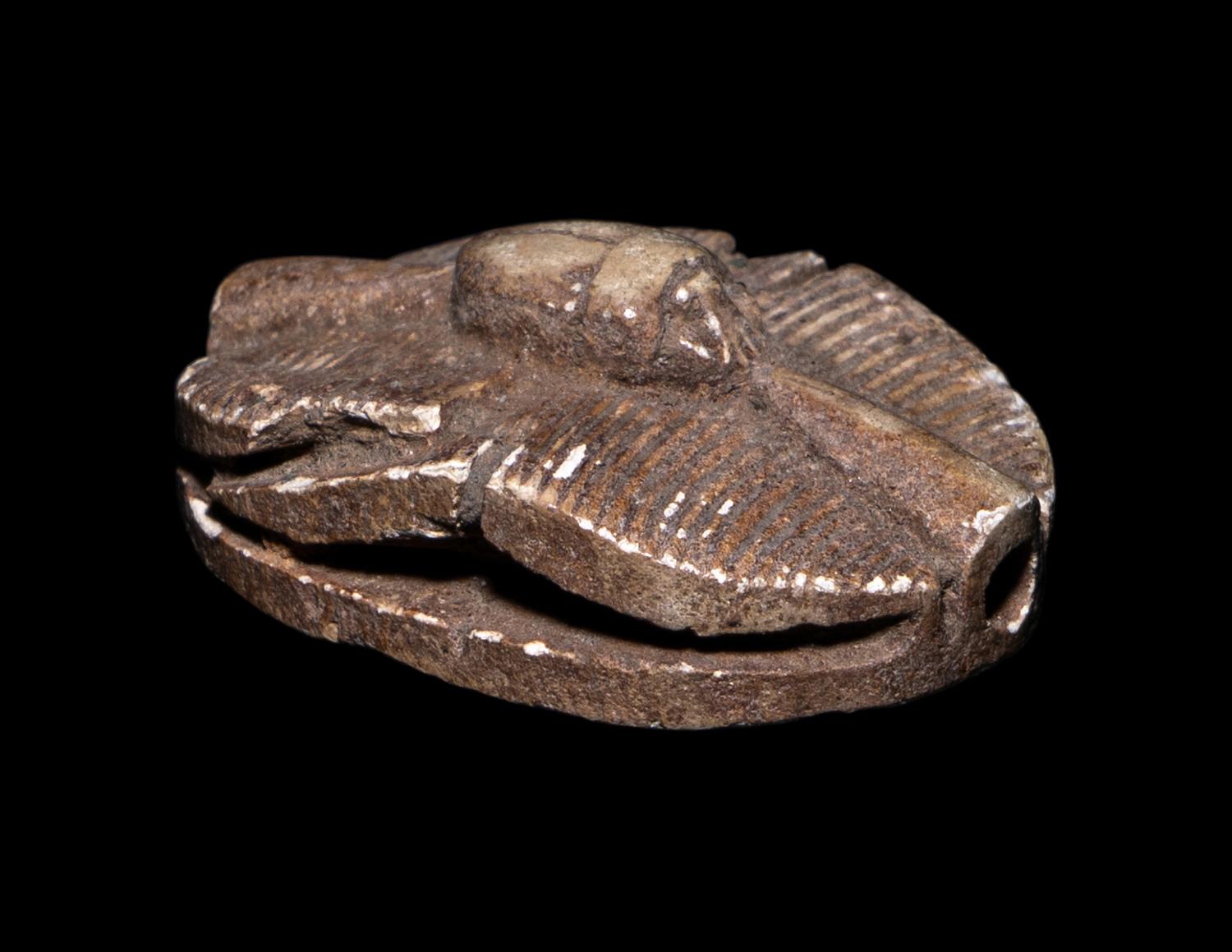 An Egyptian Faience Scarab Bead