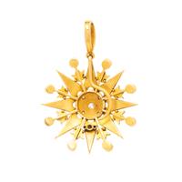 ANTIQUE, CULTURED PEARL, DIAMOND, AND YELLOW GOLD PENDANT