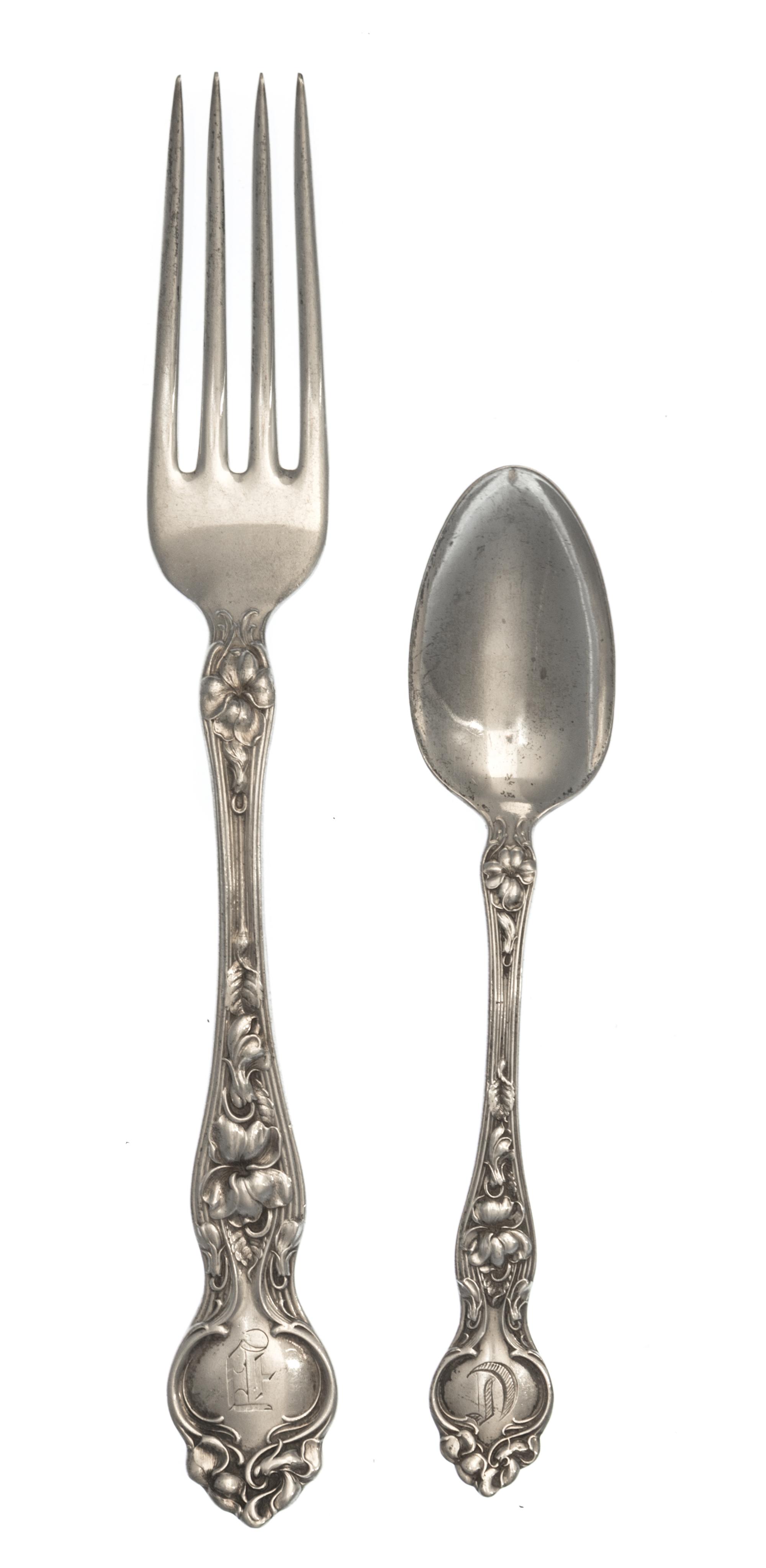 A Collection of American Silver Flatware, R. Wallace & Sons Mfg., Wallingford, CT, Violet pattern, comprising: 41 dinner forks 4 teaspo