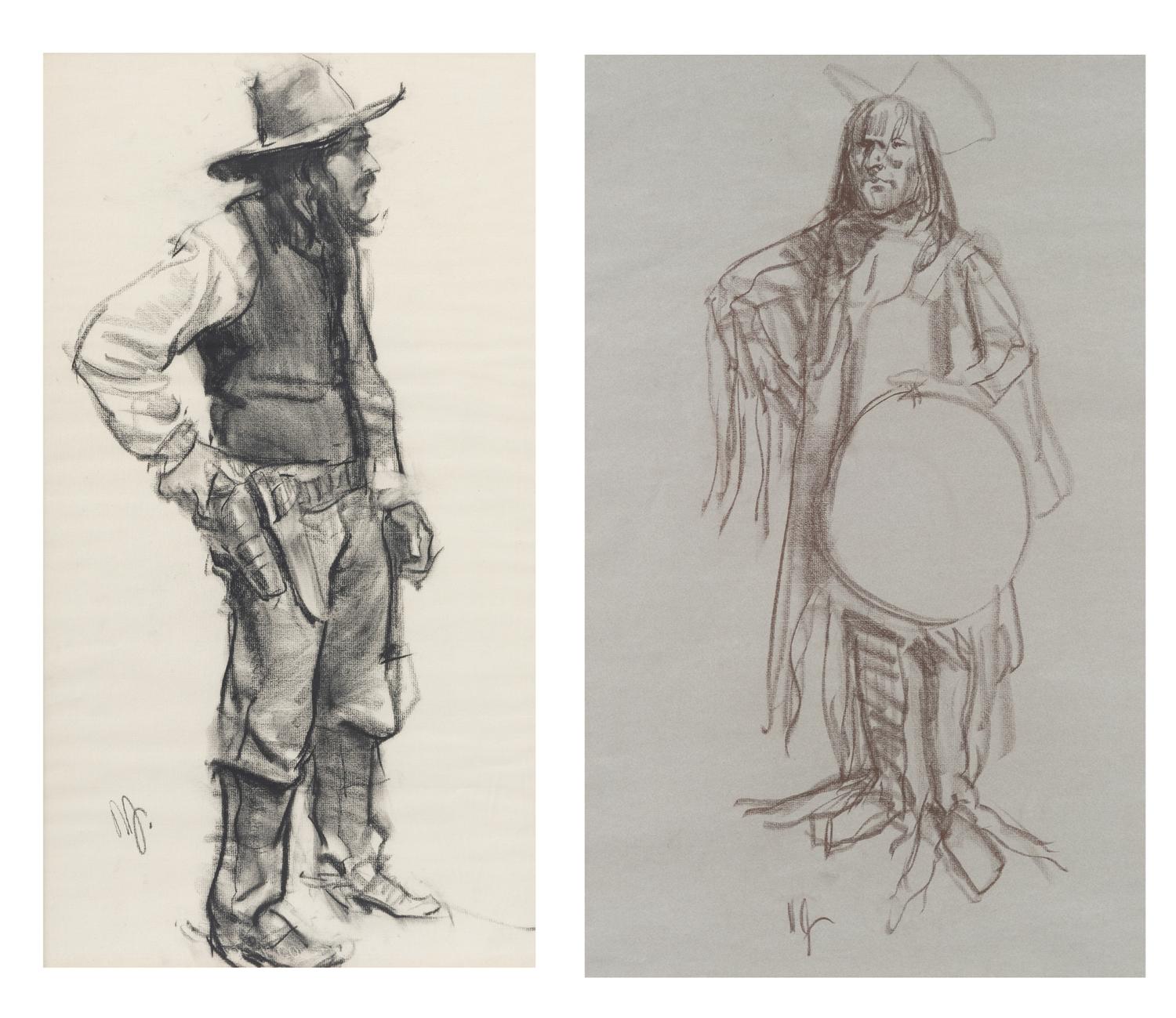 Standing Indian and Standing Cowboy (A Pair)