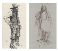 Standing Indian and Standing Cowboy (A Pair)