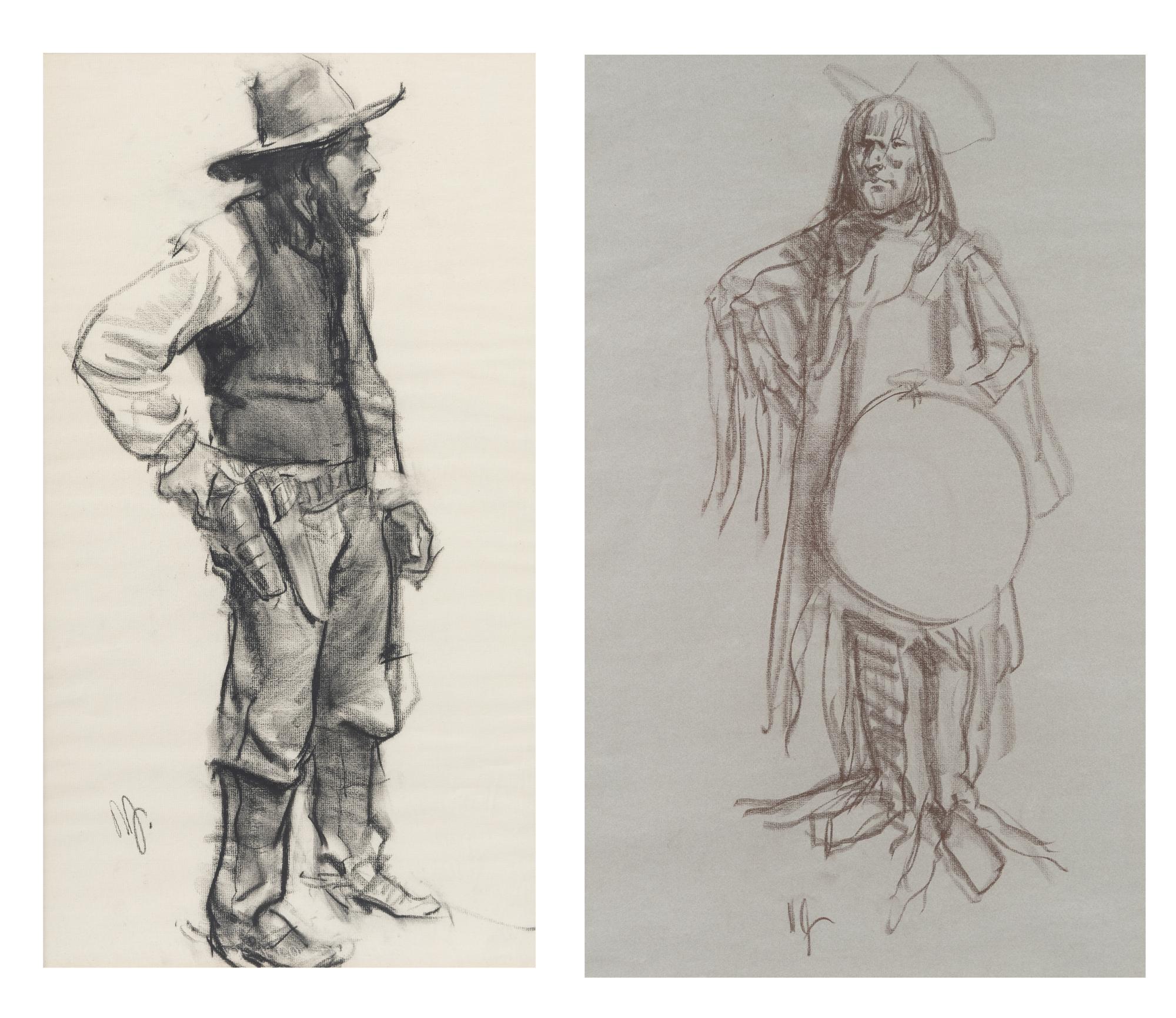 Standing Indian and Standing Cowboy (A Pair)