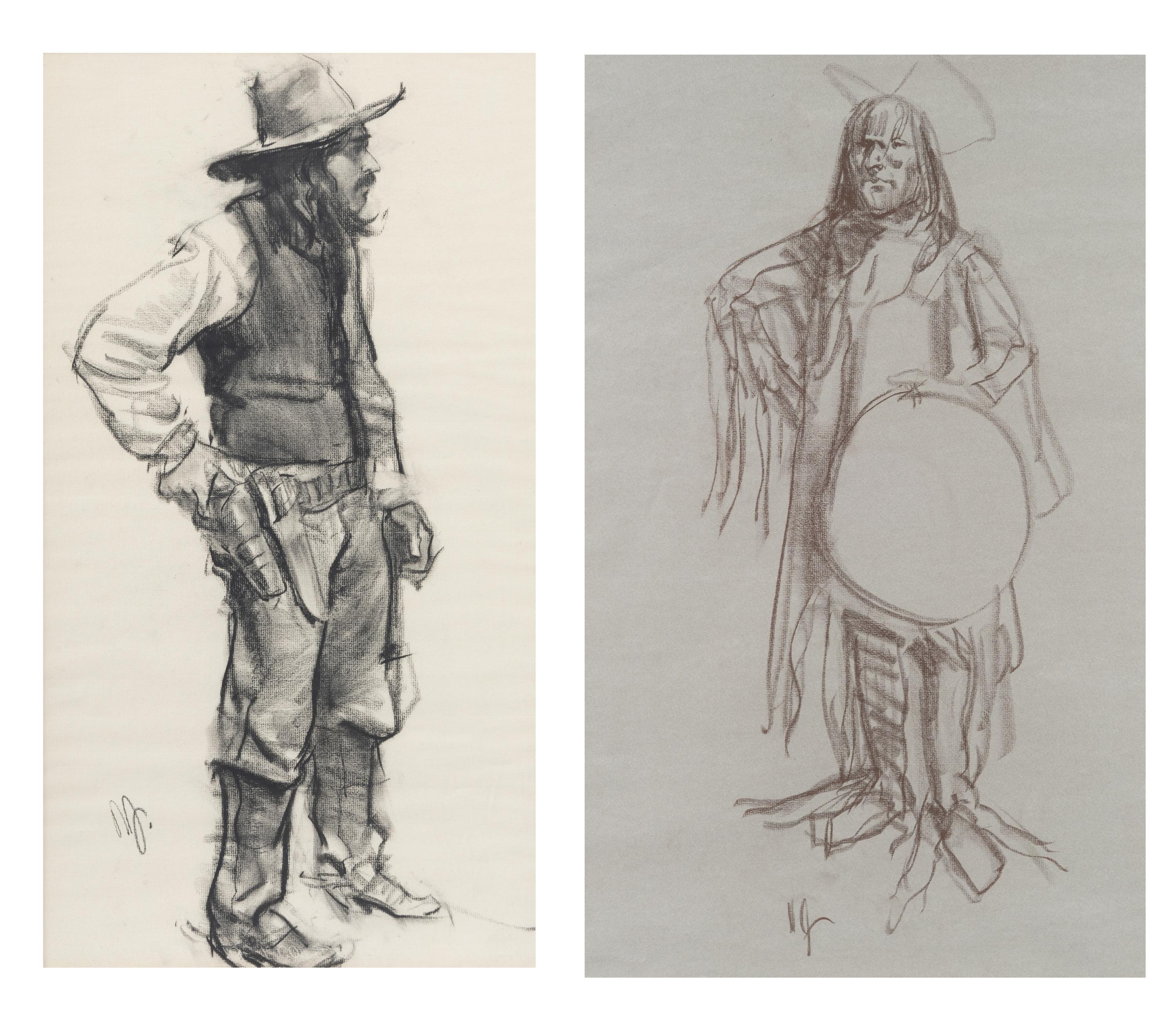 Standing Indian and Standing Cowboy (A Pair)