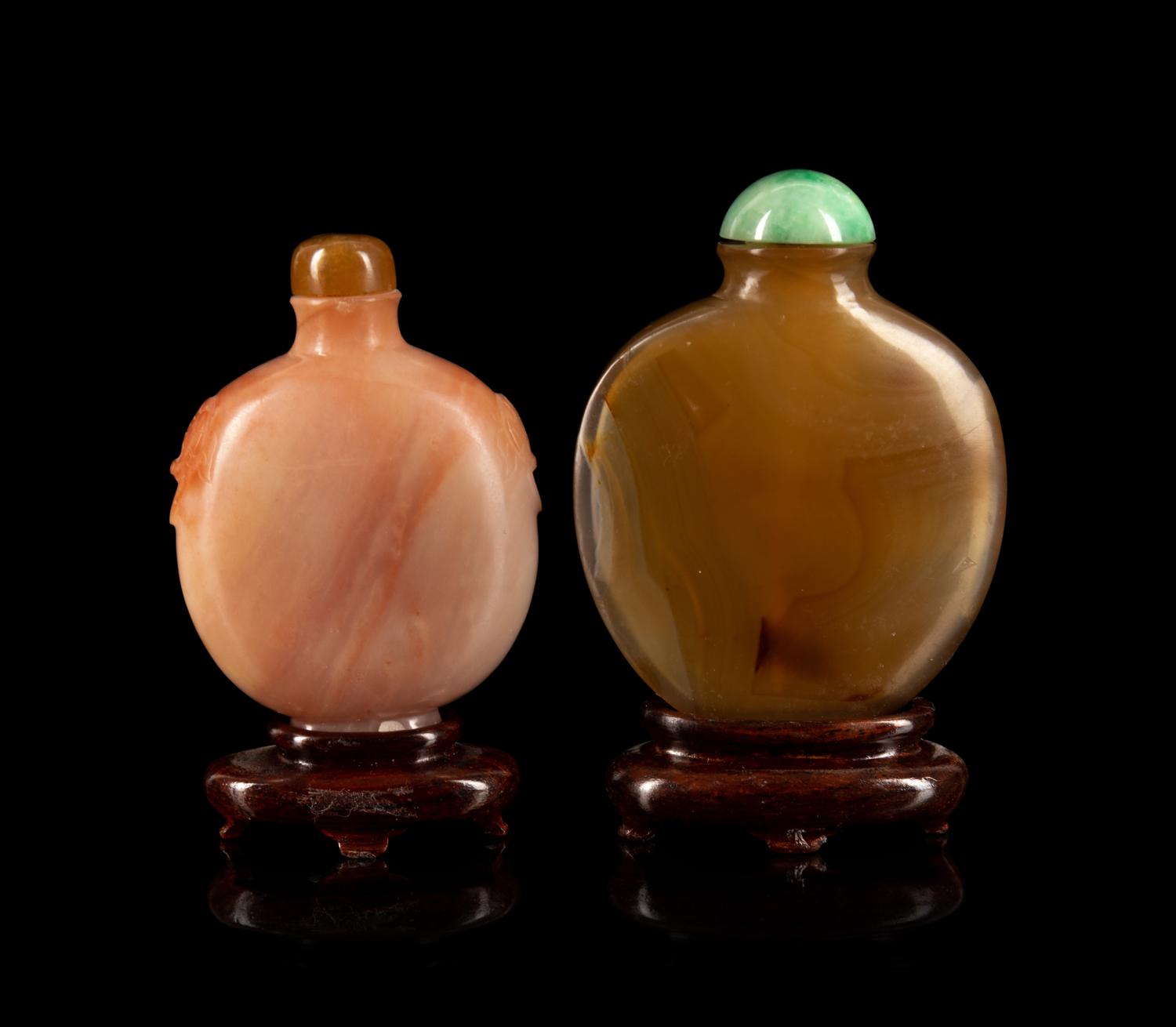 Two Chinese Agate Snuff Bottles
