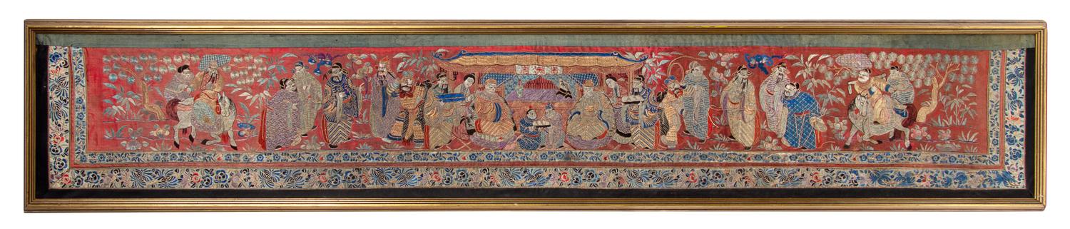A Chinese Embroidered Silk Panel